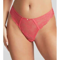 Culotte Brésilienne En Tulle Brodé - Rose