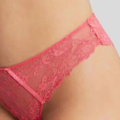 Culotte Brésilienne En Tulle Brodé - Rose -Panache Soldes Magasin culotte bresilienne rose 3406278 6 1140x1140