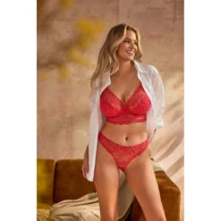 Culotte Brésilienne En Tulle Brodé - Rose -Panache Soldes Magasin culotte bresilienne rose 3406278 7 1140x1140