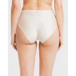 Culotte Taille Haute Broderie Florale - Beige -Panache Soldes Magasin culotte classique beige 3398084 3 1140x1140