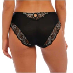 FANTASIE Culotte Classique En Maille Douce Et Broderie Florale Bicolore – Noire -Panache Soldes Magasin culotte classique noir 3409454 3 1140x1140