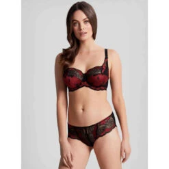 Panache Culotte Classique En Tulle Et Dentelle - Rouge -Panache Soldes Magasin culotte classique rouge 3406310 4 1140x1140