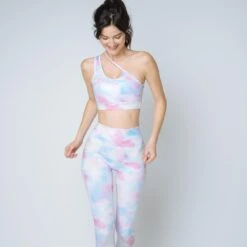 Ensemble Sport Brassière Asymétrique Et Legging Imprimé