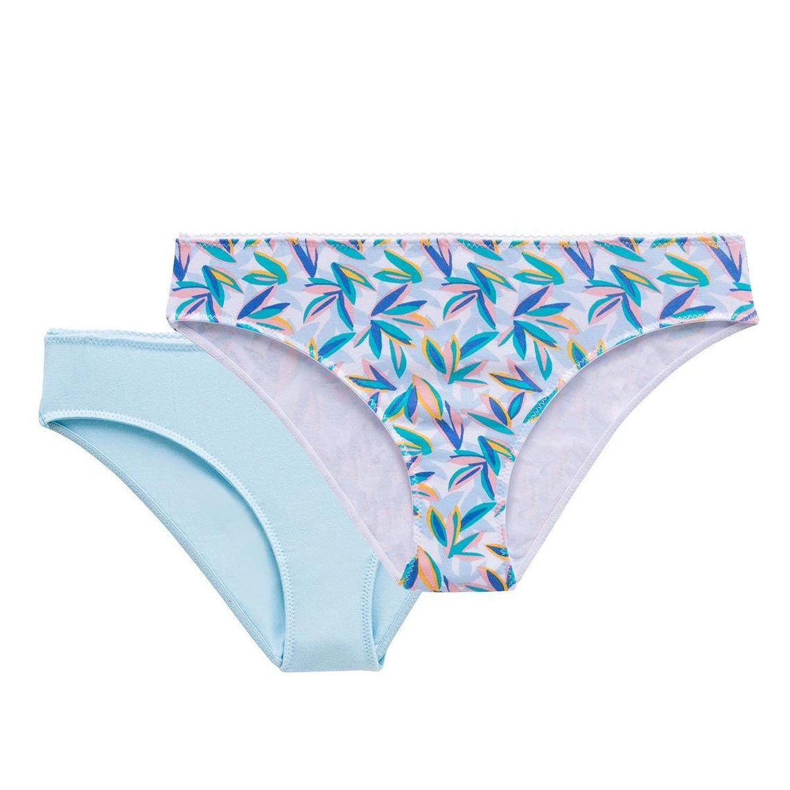 Lot De 2 Culottes Classiques En Coton Bleues 6 Lot De 2 Culottes Classiques En Coton Bleues – Image 4