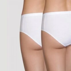 DIM Lot De 2 Culottes Taille Haute Blanches -Panache Soldes Magasin lot de 2 culottes taille haute coton bio blanches 1182185 2 1200x1200