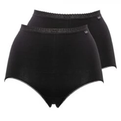 Lot De 2 Culottes Taille Haute Coton Bio - Noir -Panache Soldes Magasin lot de 2 culottes taille haute coton noir 2885813 2 1200x1200
