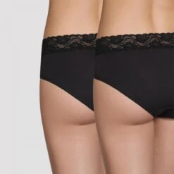 DIM Lot De 2 Culottes Noires Taille Haute Plus Féminine -Panache Soldes Magasin lot de 2 culottes taille haute noires 1182147 2 1200x1200