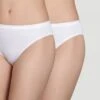 DIM Lot De 2 Culottes Blanches -Panache Soldes Magasin lot de 2 slips coton bio blanc 1182183 1 1200x1200