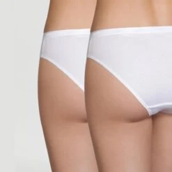 DIM Lot De 2 Culottes Blanches -Panache Soldes Magasin lot de 2 slips coton bio blanc 1182183 2 1200x1200