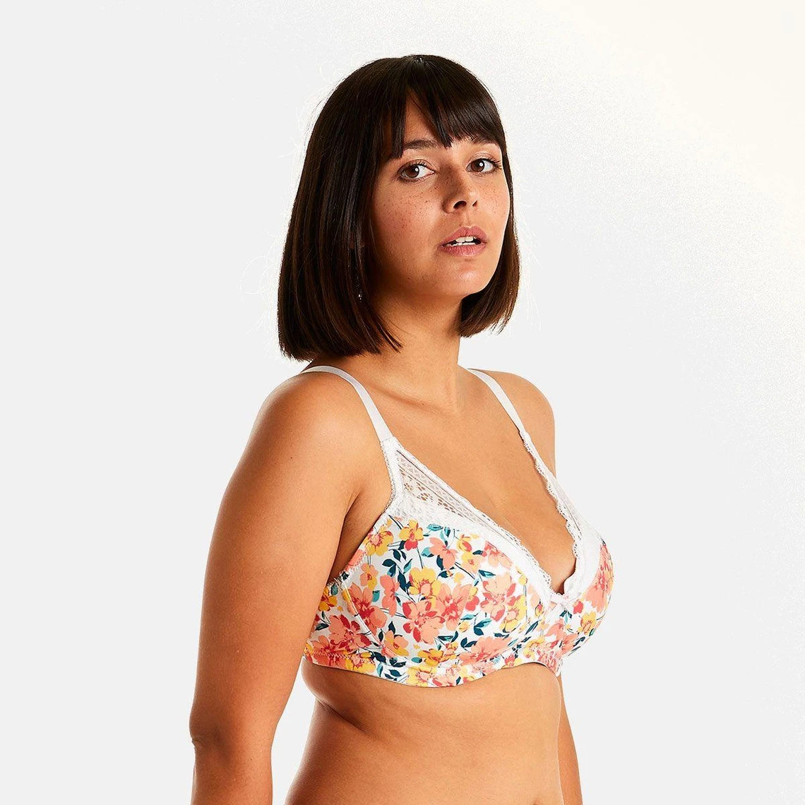 Soutien-gorge Sans Armatures Coque Souple Blanc/orange Elena 3 Soutien-gorge Sans Armatures Coque Souple Blanc/orange Elena